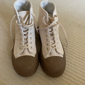 Cream/brown desert boots. Never worn